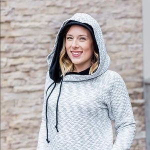 Michelle Mae Stormy Stripe Double Hoodie